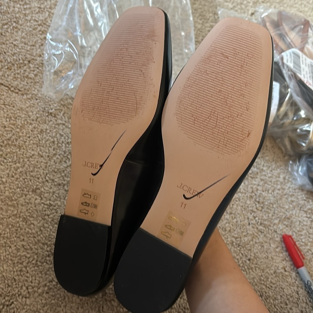 J Crew Quinn square-toe ballet flats in leather BX873 - Picture 3 of 4